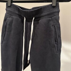 John Elliott Black Joggers with Cream Drawstrings